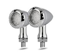 LIJHGFFA intermitentes moto homologados Luces Intermitentes Tipo Bala Para Motocicleta intermitentes moto(Silver)