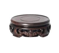 Lijiaxiuyc-101 Base de Bonsai Jarrones de flores con base patrón tallado ébano, tetera jade piedra, artesanía exhibición Pedestal(Pequeño)