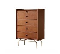 Lijiaxiuyc-101 Cómoda Cómoda de 5 cajones, cómoda Almacenamiento Madera, pequeños Vintage, aparador sofá Acero Inoxidable Mueble con cajones(Bruin)