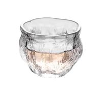 Lijiaxiuyc-101 Contenedores de bebidas Taza pequeña de cristal 2,7 onzas, taza degustación té japonés soplada a mano con relieve, tazas Kung Fu chino