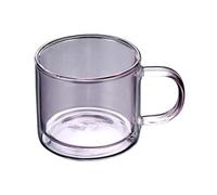 Lijiaxiuyc-101 Contenedores de bebidas Tazas de vidrio doble pared colores, tazas té o café borosilicato con asa, 250 ml(Light pink)