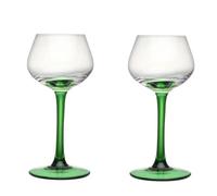 Lijiaxiuyc-101 Gafas de efervescencia Copas de champán con tallo verde, 2 piezas copas cristal tipo flauta 4,73 oz capacidad, elegantes for que los viejos amigos se reúnan