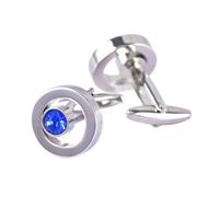 Lijiaxiuyc-101 Gemelos Camisa Gemelos Hombres Mujeres Negocio Banquete Boda Metal Azul Cristal Gemelos Gemelos Camisa Hombre(Blanco)