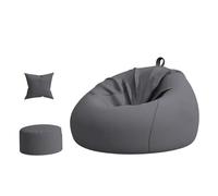 Lijiaxiuyc-101 Silla Tipo puf Puf con otomana y Almohada for Sala de Estar sentada reclinada Sofá Pera(Grey,Pequeño)