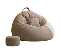 Lijiaxiuyc-101 Silla Tipo puf Puf con otomana y Almohada, Tumbona portátil for balcón ventanal Sofá Pera(Bruin,Pequeño)