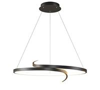 LiJJi Modern LED Chandelier Round Shape Acrylic Pendant Lights Dimmable Pendant Lamp with Remote Control Adjustable Pendant Lamp for Dining Room Living Room Bedroom Office (Black) Lofty Ambition
