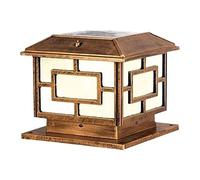 LiJJi Square LED Solar Post Lights Outdoor Column Headlight Waterproof Cap Pillar Lamp with Remote Control for Fence Yard Garden Exterior Lantern (Color : Black, Size : 25cm) Lofty Ambition