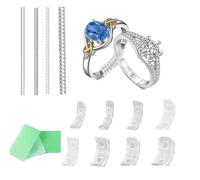 LiJuanWang Ajustador de Anillos Invisible,12 Piezas Medidores de Anillos 2 Estilos Ajustador de Talla de Anillo,Ajustador de Talla de Anillo con paño de Pulido Adaptan a Cualquier Anillo