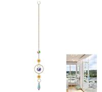 LiJuanWang Atrapasoles de cristal para ventana, campanilla de viento colgante, sol y luna, cristales, decoración de jardín y ventana, para interiores