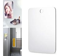 LiJuanWang Espejo de afeitar para ducha 17 x 13 cm, irrompible, portátil, para colgar, sin vaho, con 2 ganchos