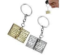 LiJuanWang Llavero Biblia Mini en Metal,2 Piezas Llavero Cristiano Religioso, Mini Libro de Biblia para Llaveros,Regalo para Bautizo,Comunión y Confirmación,Idea Regalo Espiritual para Creyentes