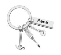 LiJuanWang Llavero Papá, Regalo para Papá, Herramienta de Llavero de Acero Inoxidable, Regalo Día del Padre, Martillo, Llave, Destornillador, Hombre