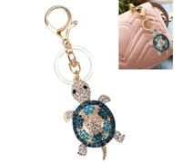 LiJuanWang Llavero Tortuga,Llavero de Tortuga Marina,Dije de Tortuga 3D de Metal Lindo de los Diamantes de imitación de la Tortuga,Accesorio Decorativo para Cartera,Bonito Regalo Llavero