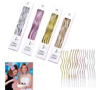 LiJuanWang Velas de Cumpleaños,24 Piezas Velas en Espiral para Tarta,Velas de Pastel Sinuosos,Velas Largas y Finas,para Celebración Graduación Aniversario Decoración Fiesta Boda