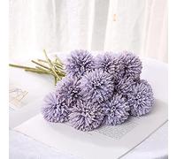 LIJUCAI 1/5 Piezas Diente de león Bola de Flores Ramos de simulación Flor Artificial Pared Flor Falsa Decoración del hogar Flor de celebración de Boda, Morado Claro, 1 Pieza