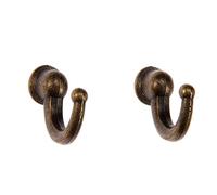 LIJUCAI 2 ganchos de bronce antiguo para colgar en la pared, ganchos para batas, baño, cocina, colgador, herrajes para muebles con tornillos, 29 * 20 * 12 mm, como se muestra