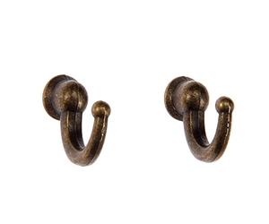 LIJUCAI 2 ganchos de bronce antiguo para colgar en la pared, ganchos para batas, baño, cocina, colgador, herrajes para muebles con tornillos, 29 * 20 * 12 mm, como se muestra