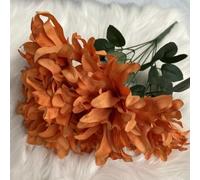 LIJUCAI 7 Cabezas de orquídeas Artificiales moradas con Tela de Franela | Decoración Realista para Camino de Bodas, arreglo de Ramo (45 cm/6)