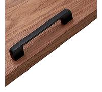 LIJUCAI Tirador de gabinete negro Herrajes para muebles cuadrados Aleación de aluminio Perillas de puerta de cocina Armario Tiradores de cajones de armario, 9013,12.8