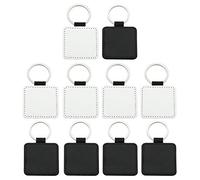 lijun 10 Piezas de Cuero en Blanco sublimación Transferencia de Calor MDF llaveros Kit fabricación de Joyas
