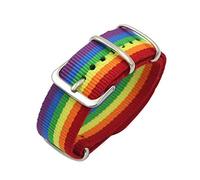 lijun Pulsera Tejida Lona arcoíris Correa de Repuesto de Bucle de Bandas de Reloj de Nailon balístico