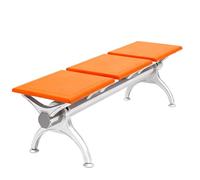 LIKANGLONGJU Banco de Sala Espera Tres Plazas, Asiento Sala de Espera con Panel PU, Estructura Metálica, Ideales para Oficinas, Hospitales y Espacios(Orange)