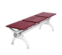 LIKANGLONGJU Banco de Sala Espera Tres Plazas, Asiento Sala de Espera con Panel PU, Estructura Metálica, Ideales para Oficinas, Hospitales y Espacios(Red)