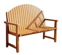 LIKANGLONGJU Banco Jardin Exterior Madera, 90 Cm de Altura, con Doble Reposabrazos y Respaldo Curvo, Ideal para Patios y Terrazas(Beige,123x50x90cm/48x20x35in)