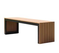 LIKANGLONGJU Banco Jardin Exterior Resistente, Fabricado con Tablero Compuesto de Madera y Plástico y Estructura Metálica, Ideal para Porches, Marrón(120x45x40cm/47x18x16in)