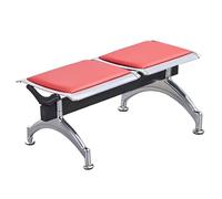 LIKANGLONGJU Banco Metal para Salas Espera, Asiento Sala de Espera Vestíbulo Dos Plazas, Cojines PU, Capacidad Carga 260 Kg, Aptas para Estaciones Tren(Red)