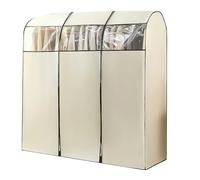 LIKANGLONGJU Beige Fundas Ropa, Burro Ropa Funda Armario de Tela no Tejida, para Abrigos de Armario con Cremallera, Ventana Transparente(80x50x150cm/31x20x59in)