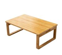 LIKANGLONGJU Centro Japonesa Pequeña, Mesa Baja Japonesa de Madera Maciza, para Habitaciones con Tatami, Balcones, con Una Capacidad de Carga de 50 Kg(Beige,70x50x28.5cm/28x20x11in)