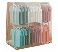 LIKANGLONGJU Fundas Ropa Armario de 150 CM de Alto, Funda Burro Ropa de Gran Capacidad para Colgar Ropa, Apta para Perchas de Doble Barra(Clear,150x90x150cm/59x35x59in)