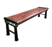 LIKANGLONGJU Outdoor Garden Bench with Weatherproof Heavy Duty Cast Aluminum Legs for 3 to 4 Adults, 59in Outside Benches for Porch, Brown(180x40x40cm/71x16x16in)