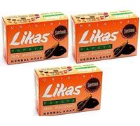 Likas - Lote de 3 jabones herbales y blanqueantes de papaya, para un cutis uniforme y sin acné