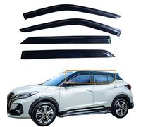 LIKDIKDIK 4 viseras adhesivas para ventana de Nissan Kicks 2018 - 2024, con aberturas laterales y deflectores de lluvia, accesorios para camión
