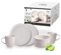 like. by Villeroy & Boch Crafted Cotton set desayuno 6 piezas | Apto para lavavajillas, microondas, juego de vajilla, juego de vajilla, plato de desayuno, aspecto de cerámica