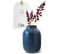 like. by Villeroy & Boch Lave Home jarrón Shoulder, 15,5 x 15,5 x 22 cm, azul claro monocromo