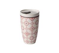like. by Villeroy & Boch To Go Rosé Taza de café para llevar, 2 piezas, 350 ml, Porcelana Premium/Silicona, Blanco/Rosa