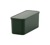 Like-it STC-03 | Contenedores de almacenamiento de plástico con tapa | Contenedores apilables | Sala de juegos, aula, armario, oficina | 14.2 x 5.8 x 6 pulgadas | Verde | 1.59 galones