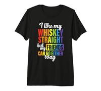 Like My Whiskey Straight But My Friends Gay LGBT Pride Month Camiseta Premium