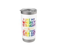 Like My Whiskey Straight But My Friends Gay LGBT Pride Month Vaso térmico de acero inoxidable de doble pared