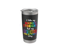 Like My Whiskey Straight But My Friends Gay LGBT Pride Vaso térmico de acero inoxidable de doble pared
