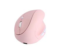LIKE SHOW Ratón ergonómico, 2,4 G, vertical, inalámbrico, 800-1600 ppp, 5 botones, con receptor USB, ratón óptico recargable para ordenador portátil, PC, ordenador, Mac (rosa)