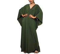 LikeJump Boho Kaftan Maxi Vestido Largo de Playa Kimono para Mujer Traje de Baño