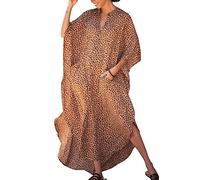 LikeJump Chiffon Vestido de Playa Kaftan Kimonos Pareos Bohemia Cover Ups para Mujer