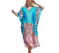 LikeJump Mujer Vestido de Playa Kaftan Kimonos Pareos Maxi Kaftan Bikini Cover Ups