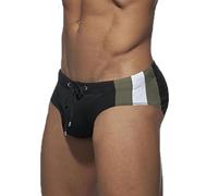 LikeJump Traje de baño para hombre, pantalones cortos de surf, traje de baño, parte inferior de bikini, A Negro Gris, M