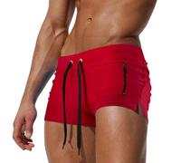 LikeJump Traje de baño para hombre, traje de baño para surf, parte inferior de bikini, A1 Rojo, M