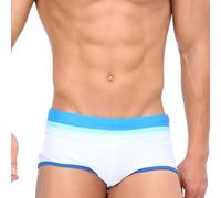LikeJump Traje de baño para hombre, traje de baño para surf, parte inferior de bikini, K Blanco Azul, L